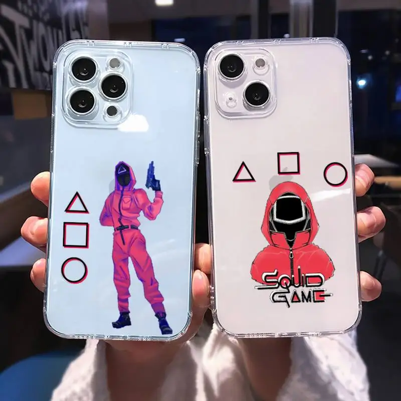 

Squid Game Pink Soldiers Phone Case for iphone 13 12 11 pro max mini 6 6s 7 8 plus SE2020 X XR XS shell iphone 13 pro max case