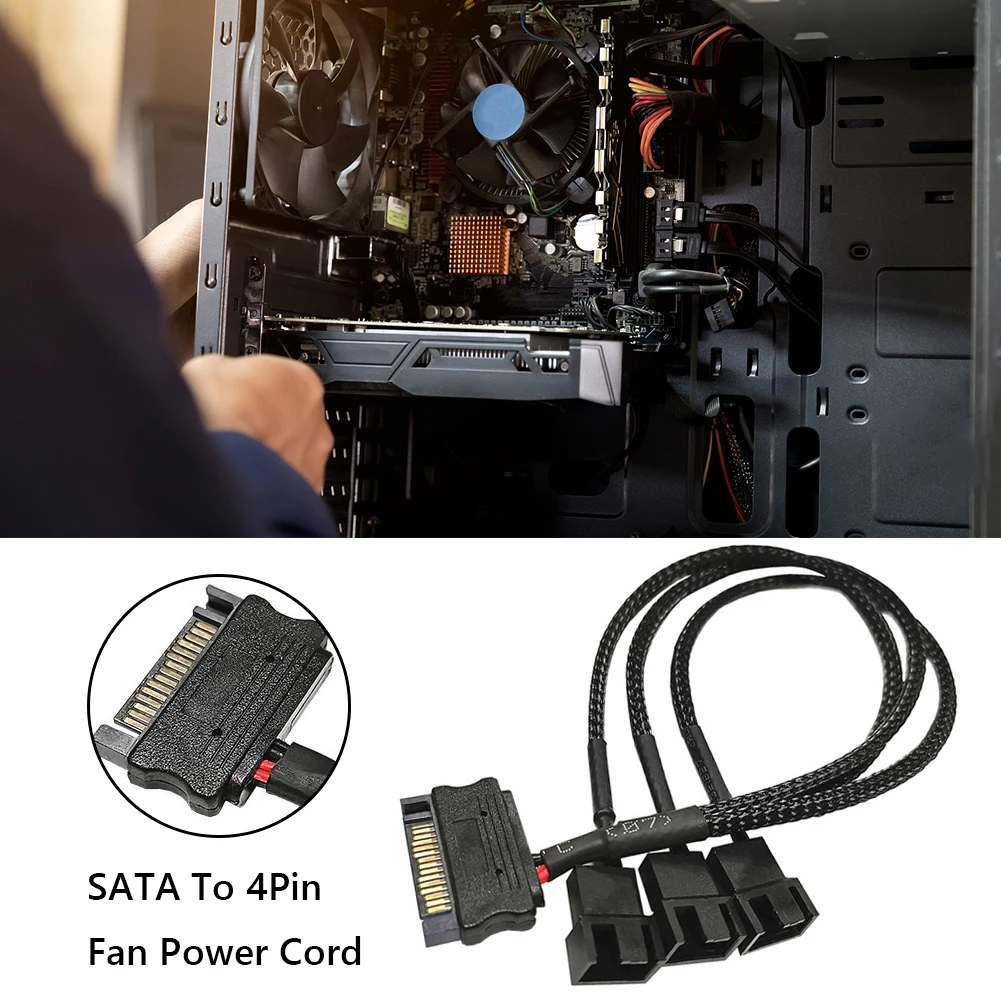 SATA от 1 до 3 4 5 4-контактный Мощность провода 12V PC охлаждающая подставка