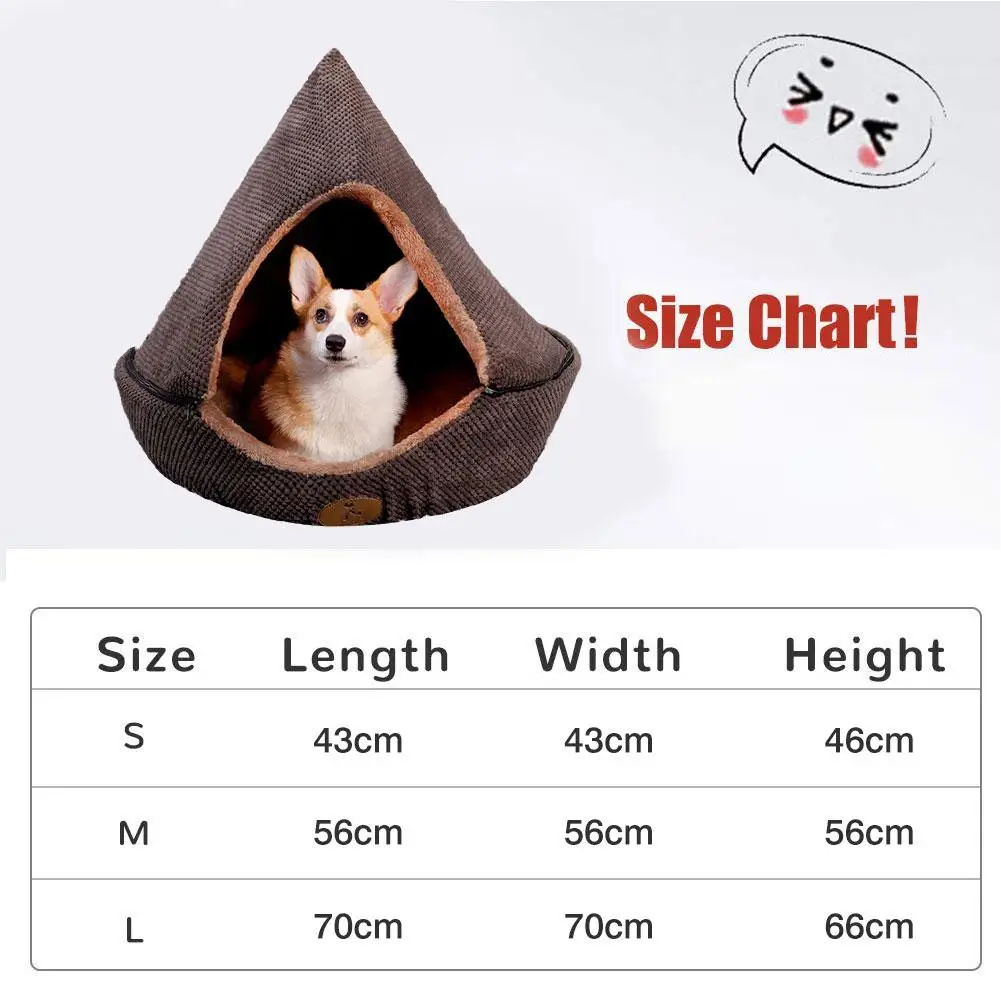 

Pet Dog Cat House Removable Universal Warm Pet House Cat Tent Cave Washable Triangle Cat Bed for Small Medium Dogs Puppies Cats