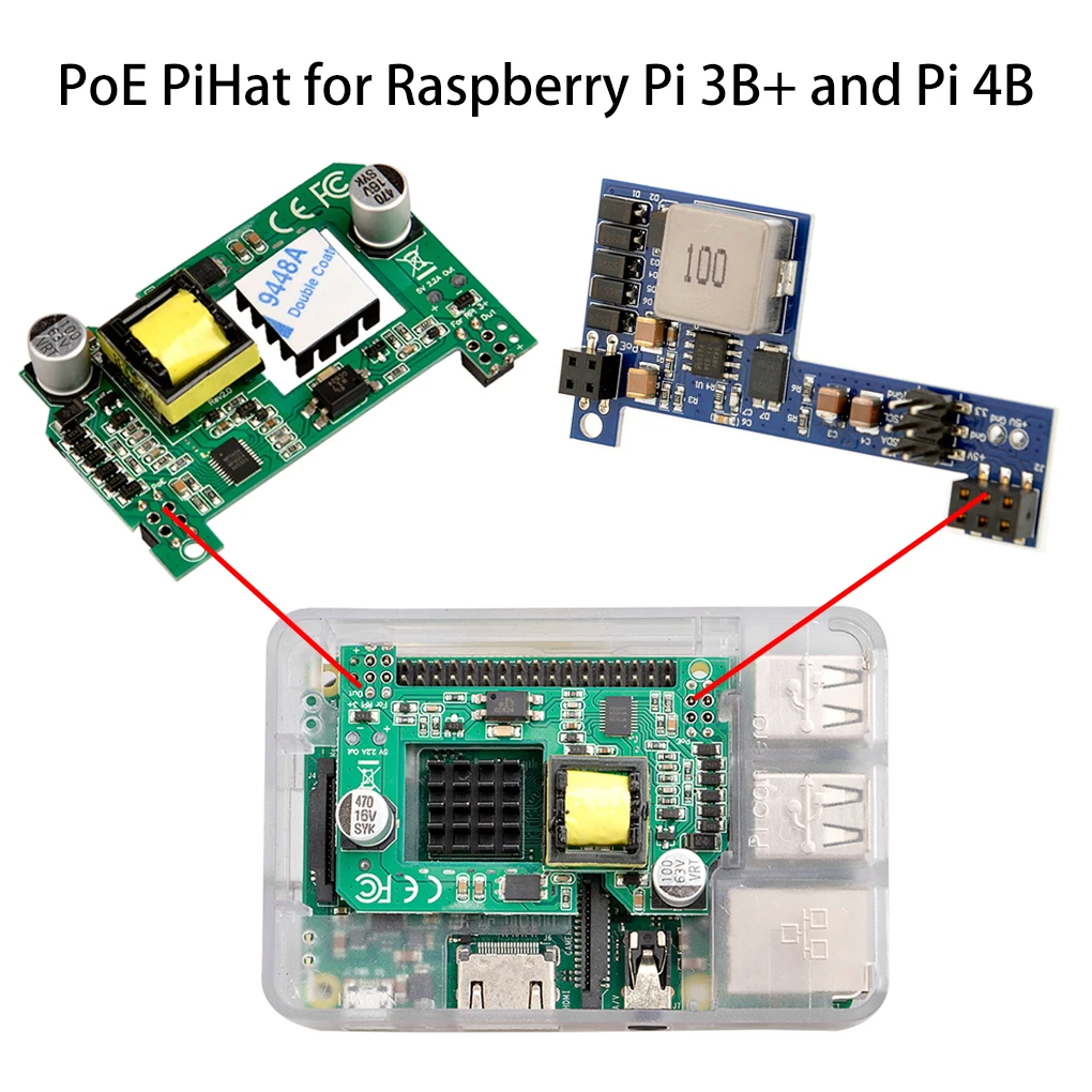 Пассивный PoE или активный PiHat 5 В выход 10 13 Вт для Raspberry Pi 3B + RPI 4B PCB плата включает