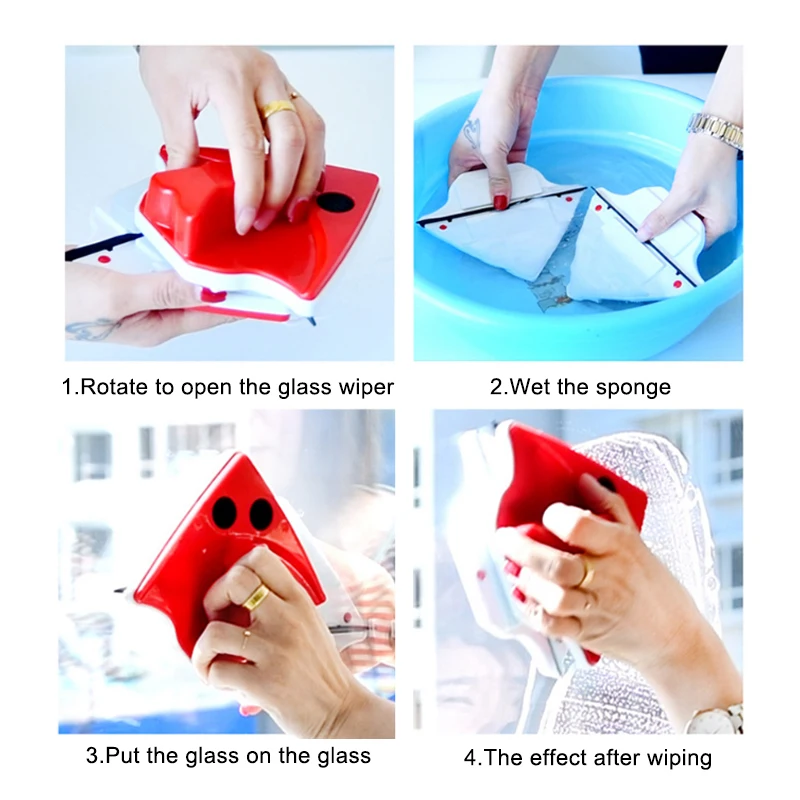 New Magnetic Window Wiper Glass Cleaner Brush Tool Double Side For Washing Household Cleaning | Дом и сад