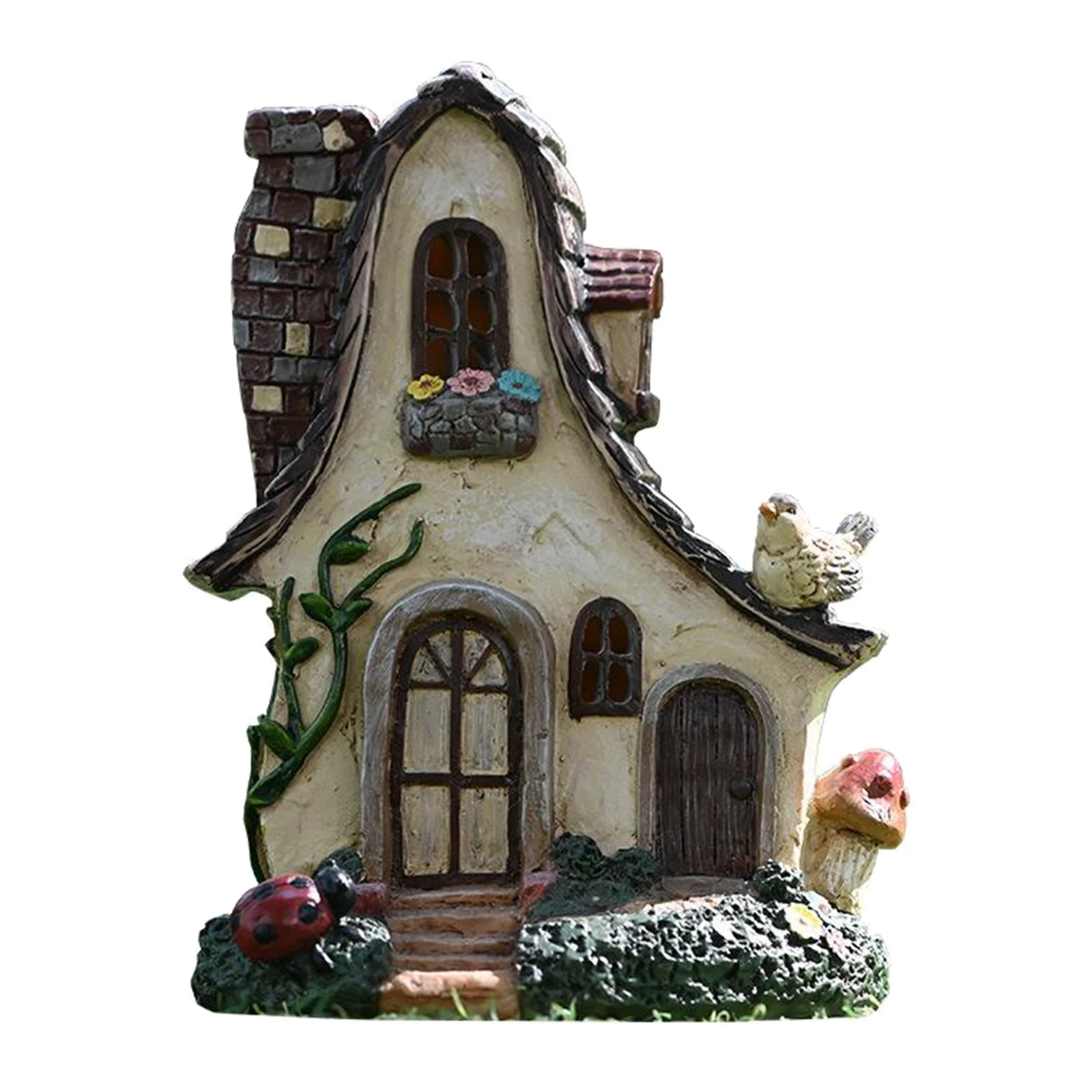 

14x12x20cm Resin Miniature Fairy Garden House, Miniature Garden Decoration,
