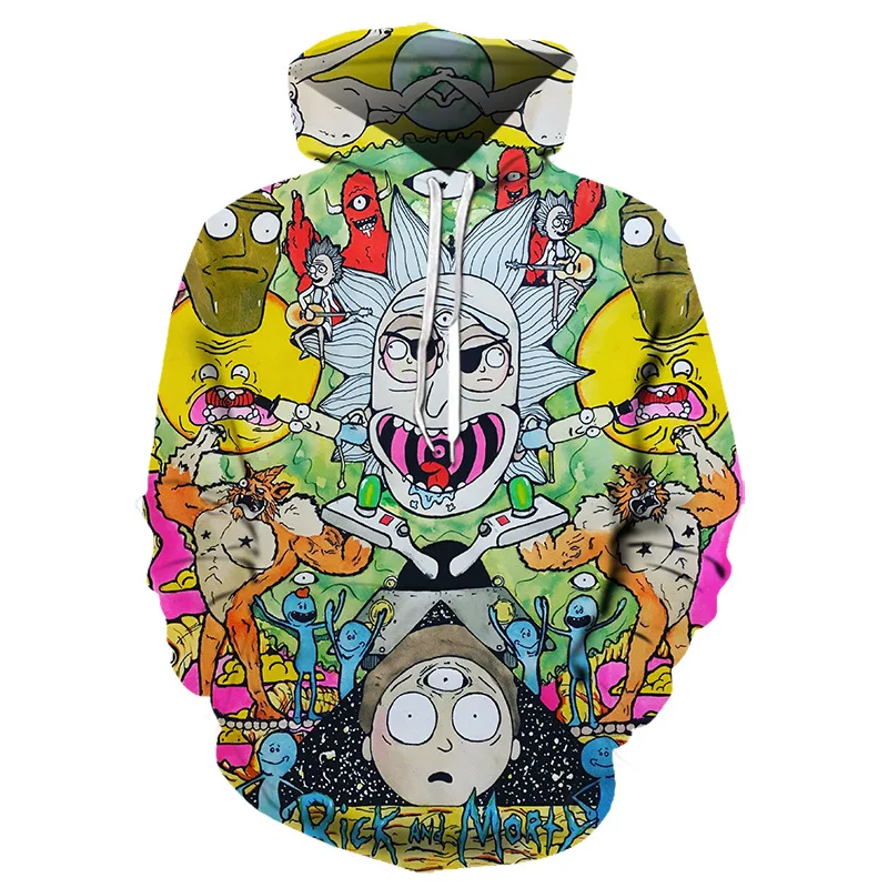 

2020 new hoodie skateboard boy Morty 3D printing hooded sweatshirt men and women hooded pullover