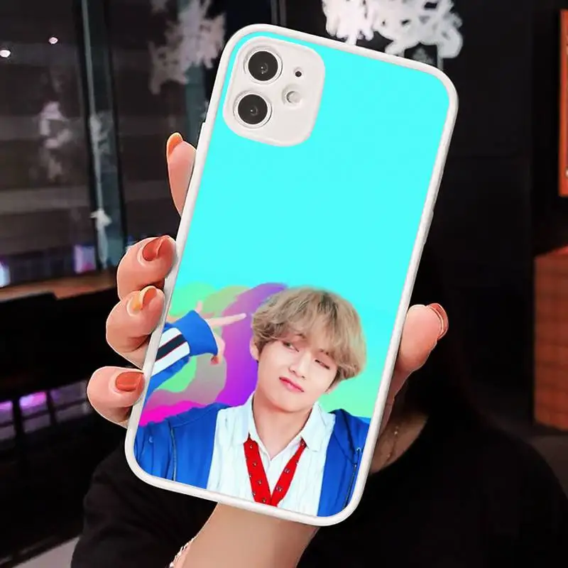 

kpop Popular Star Art Korea Phone Case For iPhone 12 11 Mini Pro XR XS Max 7 8 Plus X Matte transparent White Back Cover