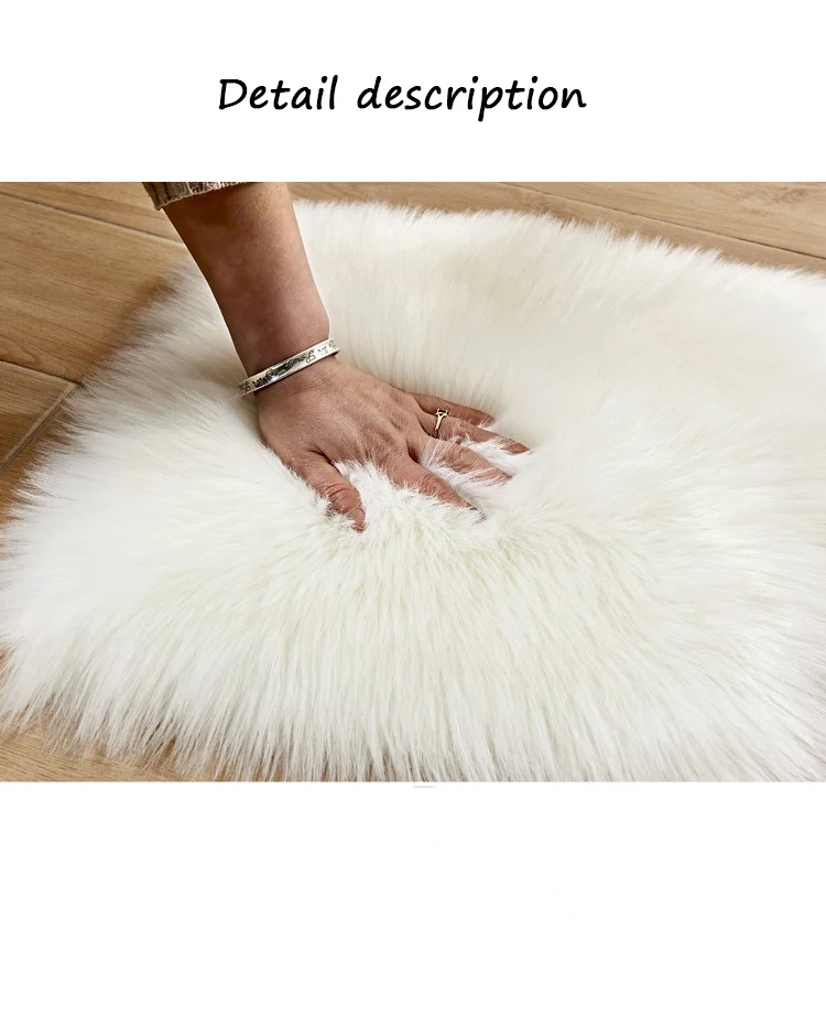 Oval Fur Faux Artificial Sheepskin Carpet Washable Seat Pad Fluffy Rugs Hairy Wool Soft Warm Carpets For Living Room