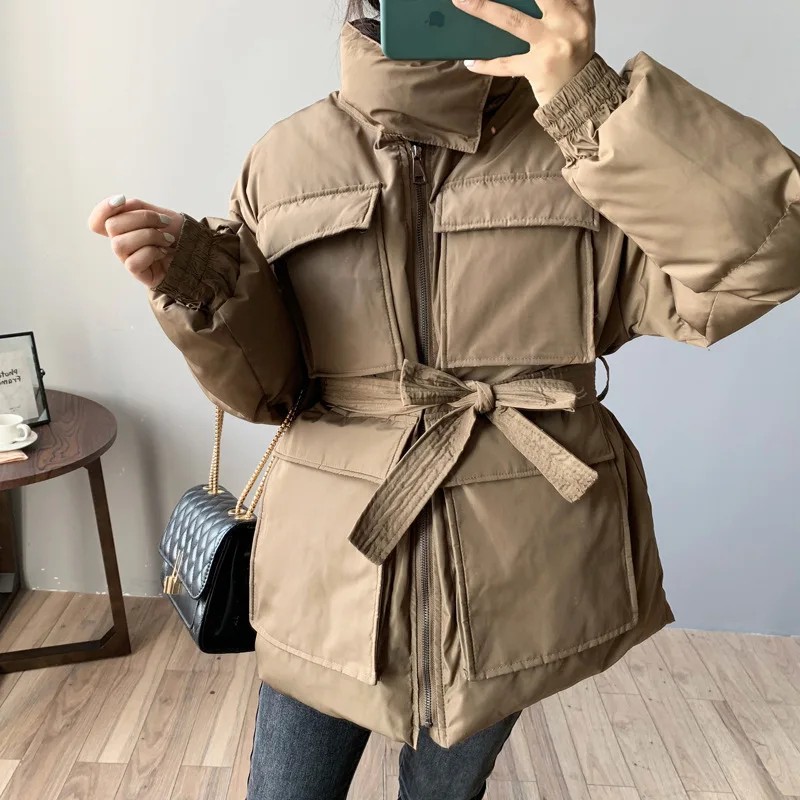 Women Thicken Warm Parka Coat 2021 Outwear Padded Woman Parkas Jackets Loose Oversized Women's Winter Pocket Bread Coat