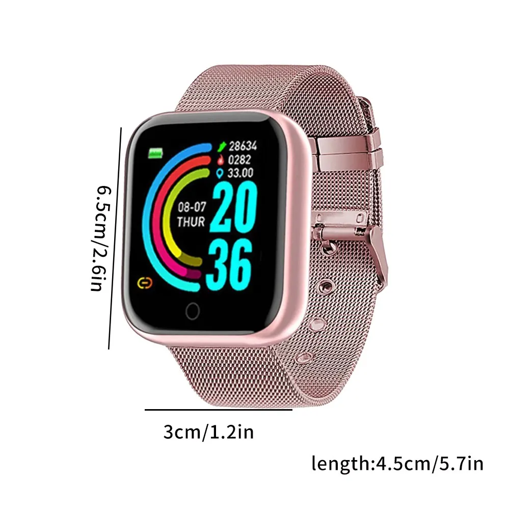 

2021 New Smart Watch Y68 Fitness Sport Smartwatch Steel Strip Activity Tracker With Heart Rate Blood Pressure For Men Women