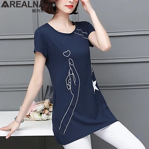 Футболка женская хлопковая оверсайз, винтажная рубашка с принтом милого сердца, стильный топ с коротким рукавом, одежда на лето