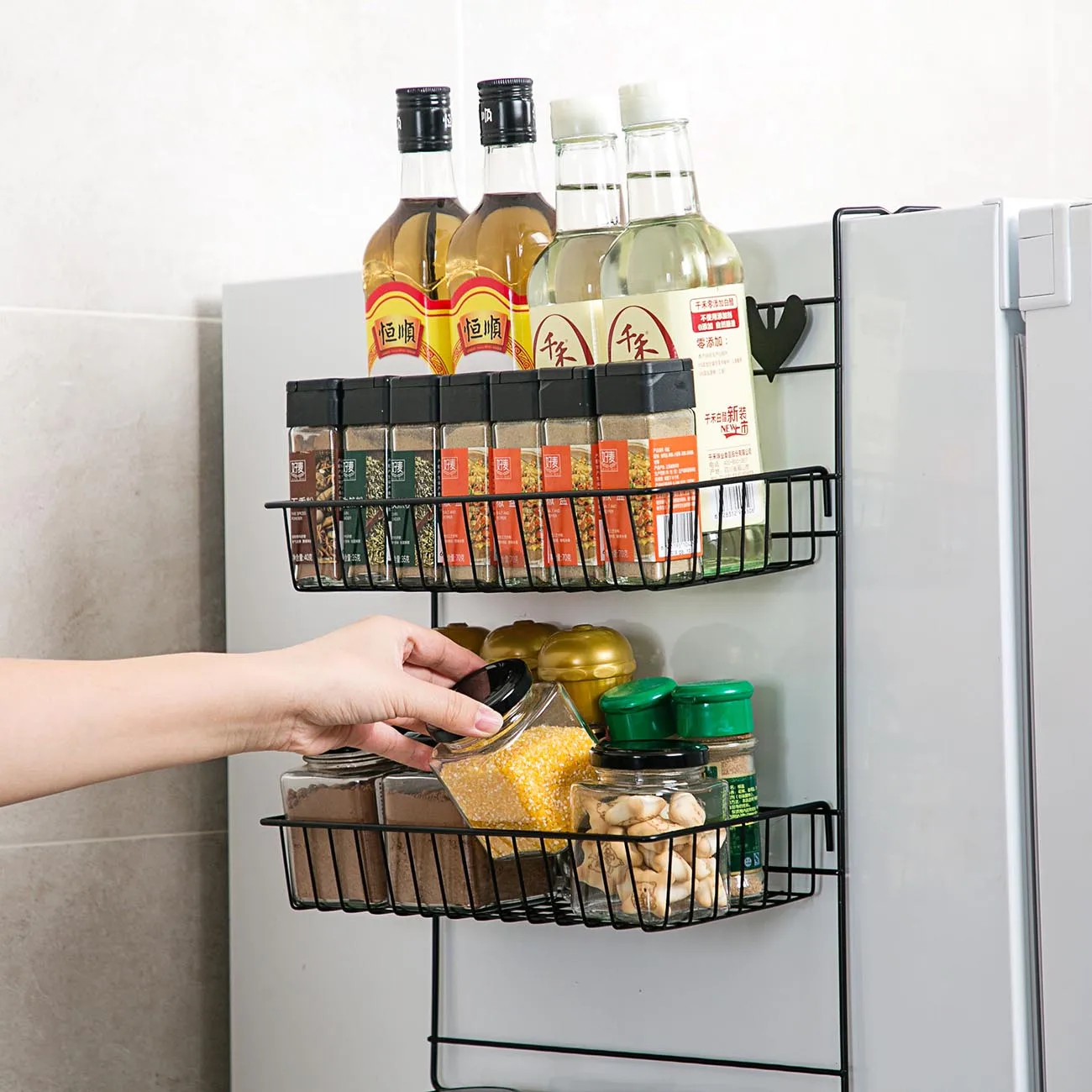 Железная кухонная полка-органайзер подвесная рефрижератор шкаф для хранения