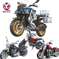 qiye motorcycle technical motorbike 42063 10269 speed racing car city off road vehicles building blocks kids toys xmas gifts