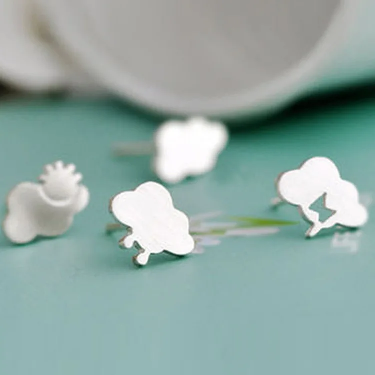 Женские серьги-гвоздики из серебра 925 пробы с молнией | Украшения и аксессуары