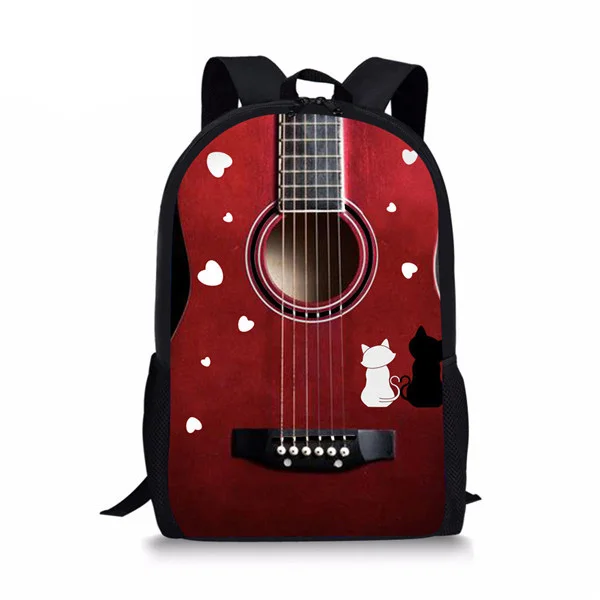 "Школьные ранцы для мальчиков и девочек, рюкзаки с принтом рок-гитары и инструментов для начальной школы, детские сумки для книг"