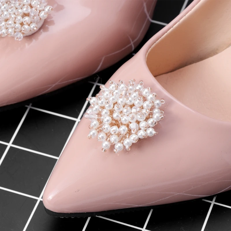

2pcs Shoe Decoration Pearl Clothes DIY High Heels Wedding Charms Fashion M3GE