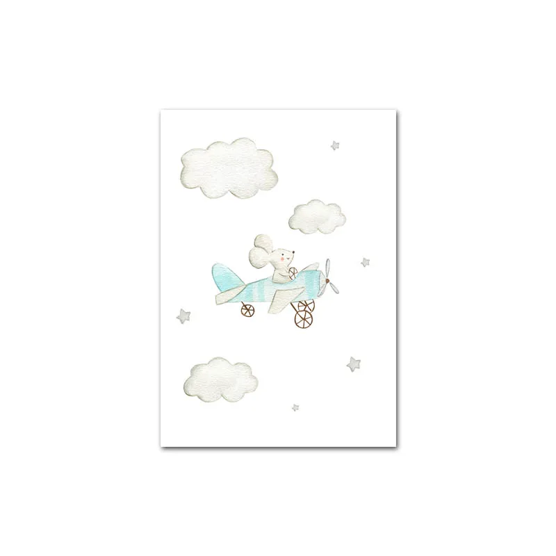 

Animal Balloon Airplane Car Child Poster Nursery Canvas Print Wall Art Painting Nordic Kids Baby Room Decor Decoration Picture
