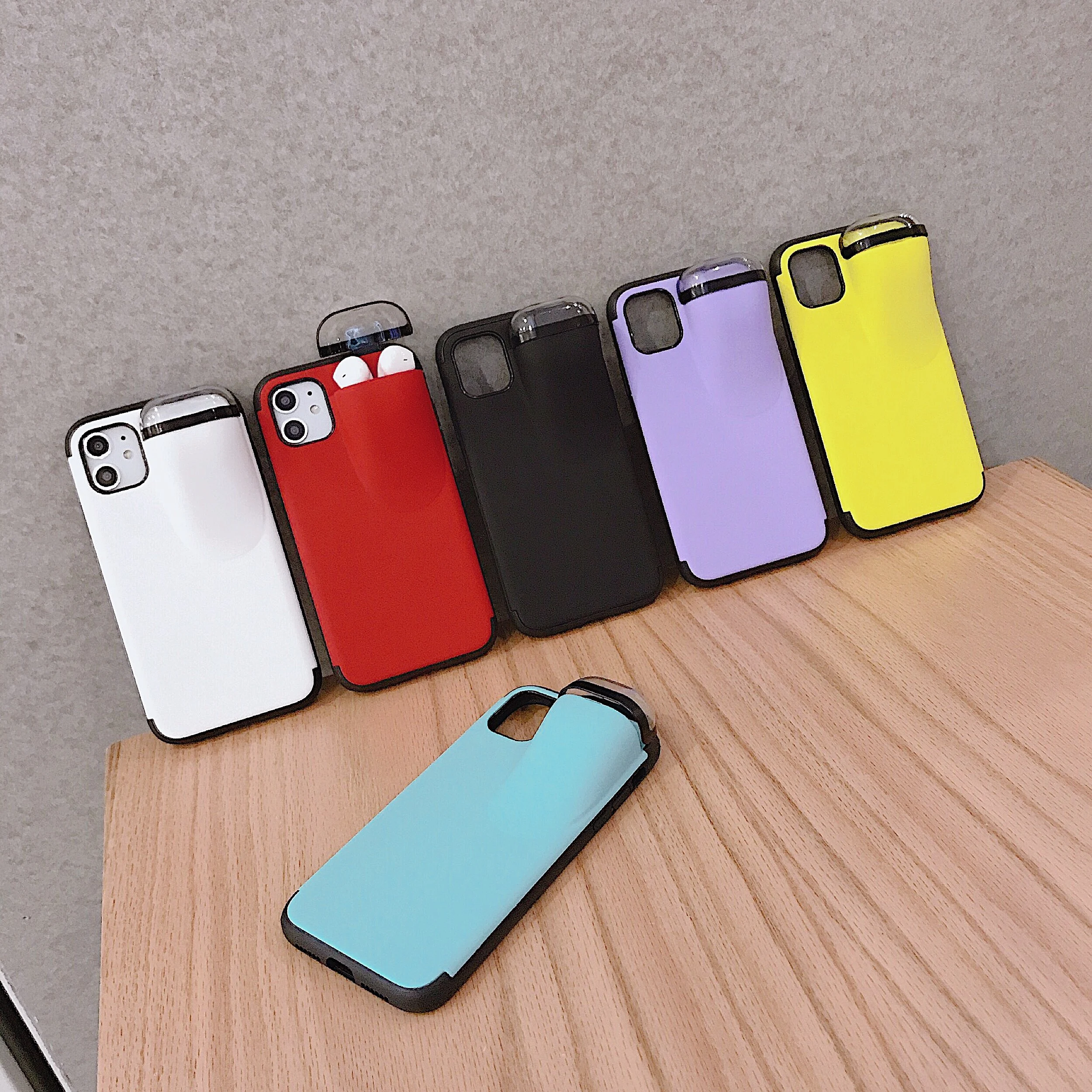 2 в 1 чехол для iPhone с гарнитура Airpods коробка хранения 11 Pro XS MAX XR X 7 8 Plus Мягкий