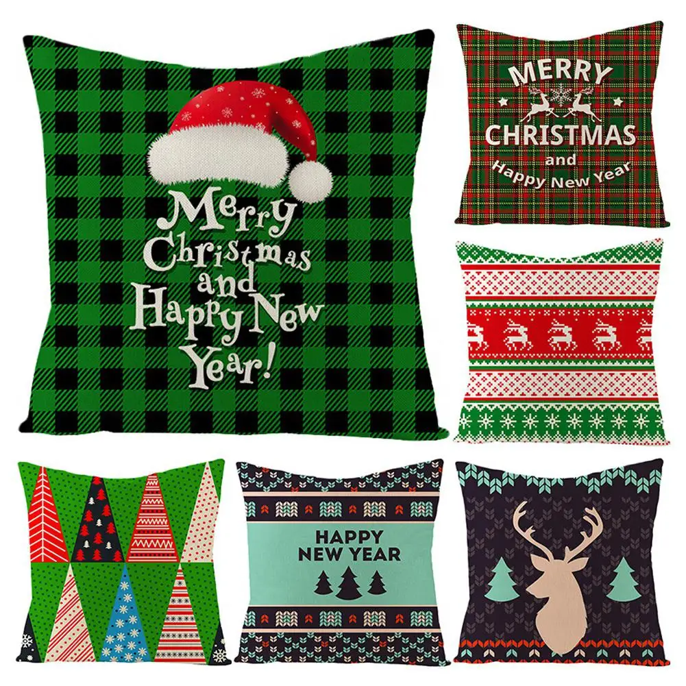 Christmas Series Knit Lines Linen Throw Pillow Case For Home Cover Square 45*45CM Gift | Дом и сад
