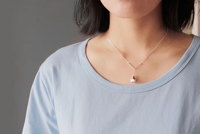 

Christmas Gift Personality Necklace Minimalist Necklace Geometric Fashion Jewelry S925 Sterling Silver Female Necklace