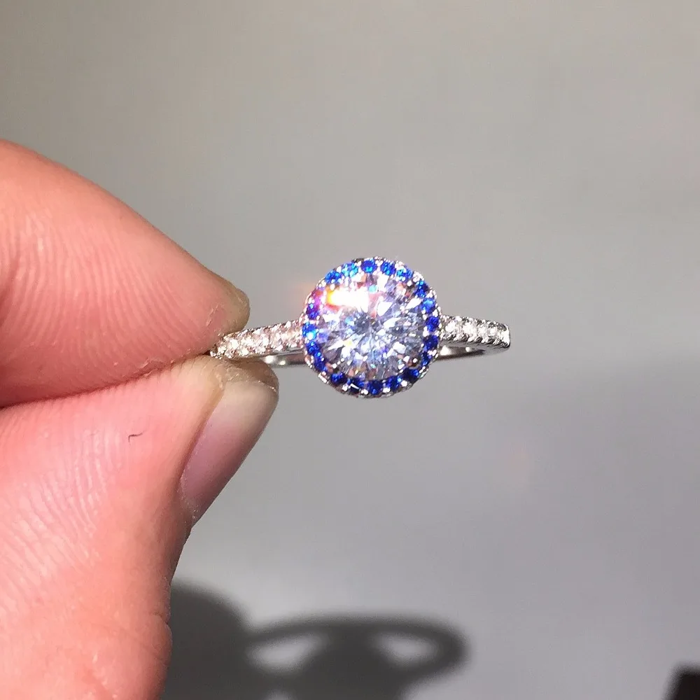 Женское кольцо из серебра 925 пробы с бриллиантами 1 карат|diamond jewelry|jewelry wedding ringsjewelry