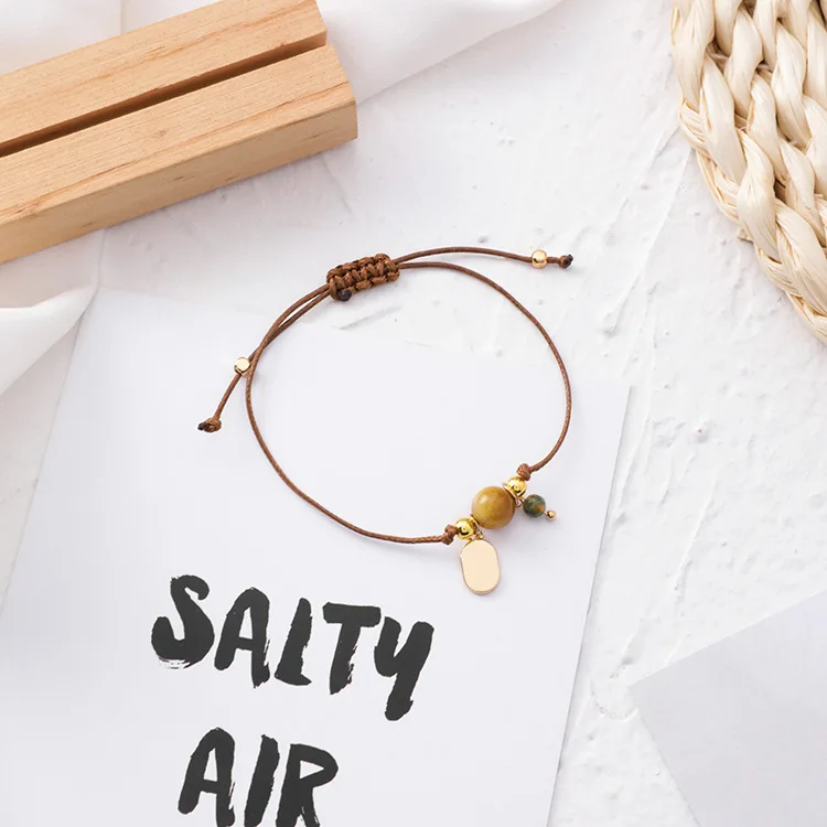 Женский браслет ручной работы в Корейском стиле простой Плетеный Регулируемый