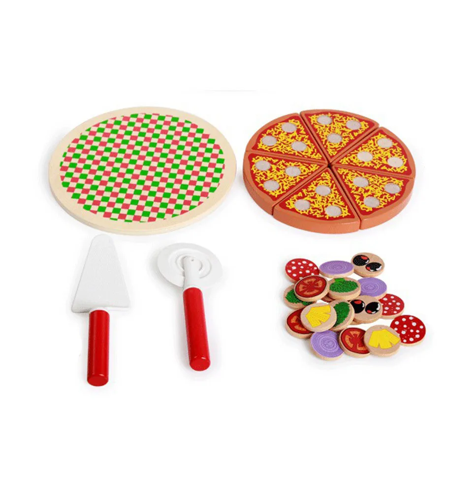 Simulation Pizza Wooden Toys Food Cooking Tableware Children Kitchen Pretend Play Toy Education Kid Gift | Игрушки и хобби