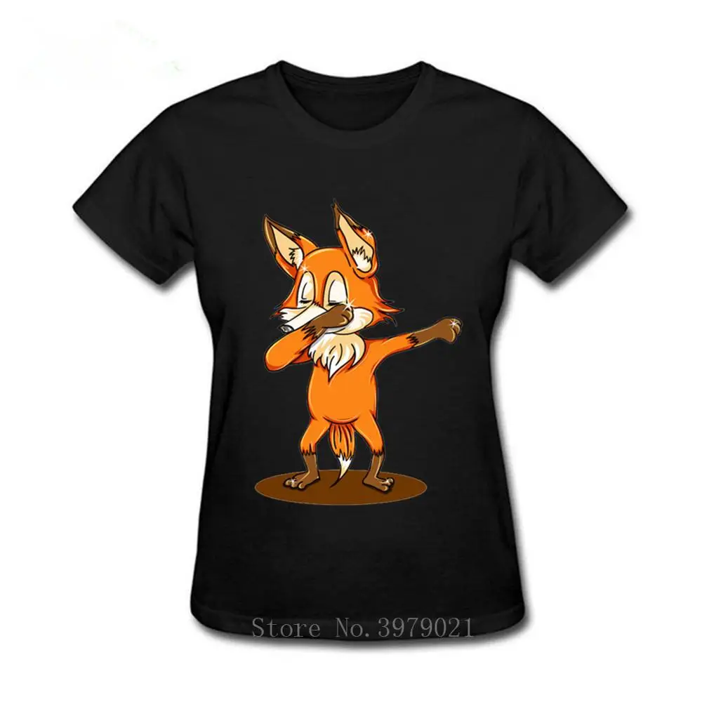 Вытирая танцев футболка с лисой в стиле хип-хоп уличном для женщин забавные