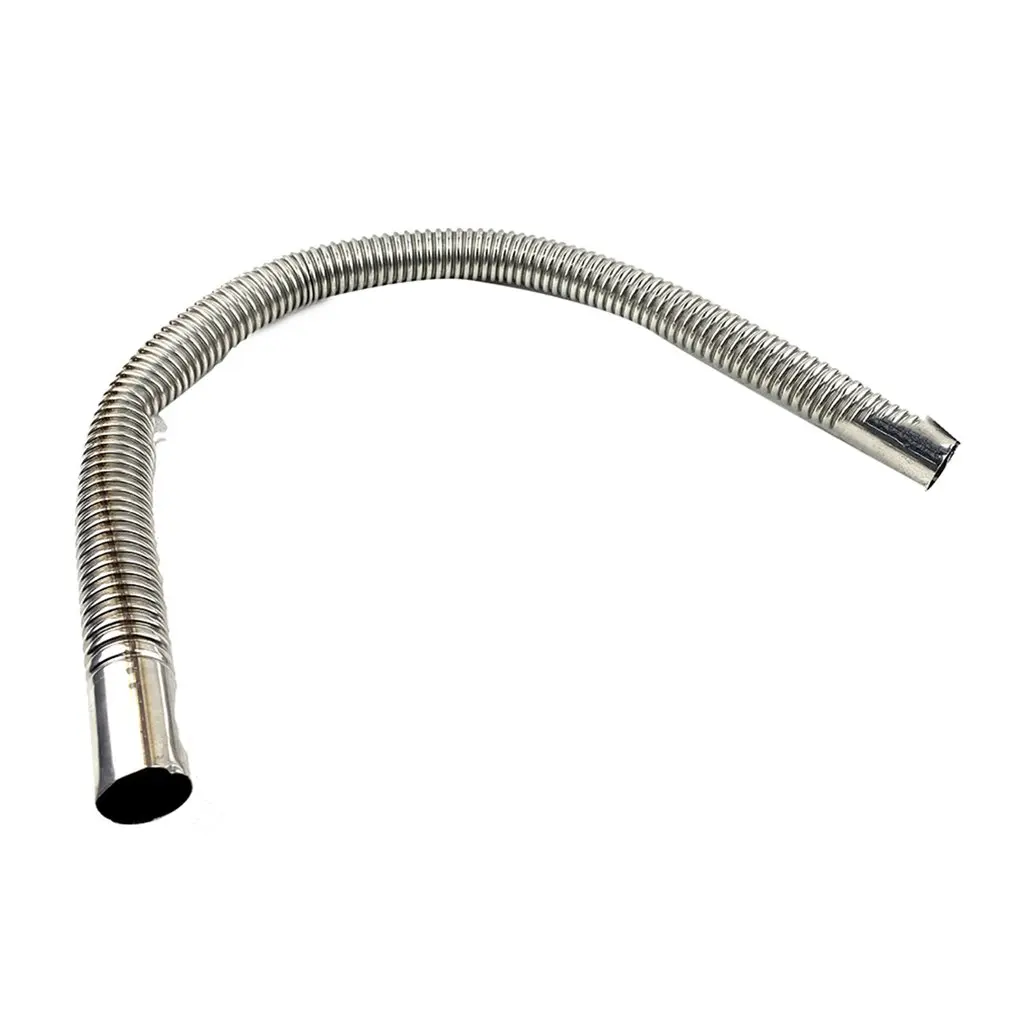 

60cm Car Stainless Steel Material Exhaust Pipe Corrugated Round Pipe Parking Silencer Diesel Heater Silver