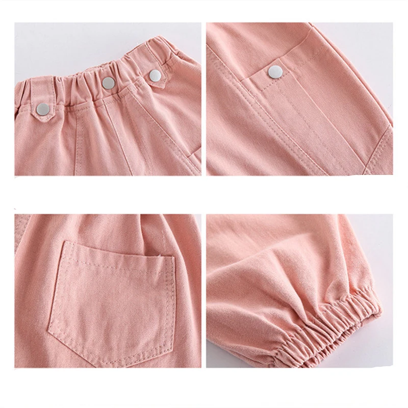 Брюки-карго для девочек-подростков модная спортивная одежда в Корейском стиле