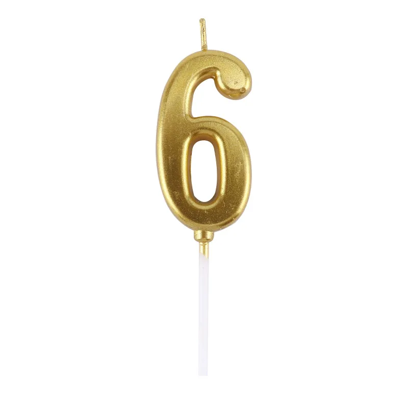 gold 6 Cakelove 1 шт счастливое украшение для именинного торта золотые свечи с цифрами украшение для торта ко дню рождения для принцессы конфеты бар Детские Вечерние - Цвет: gold 6