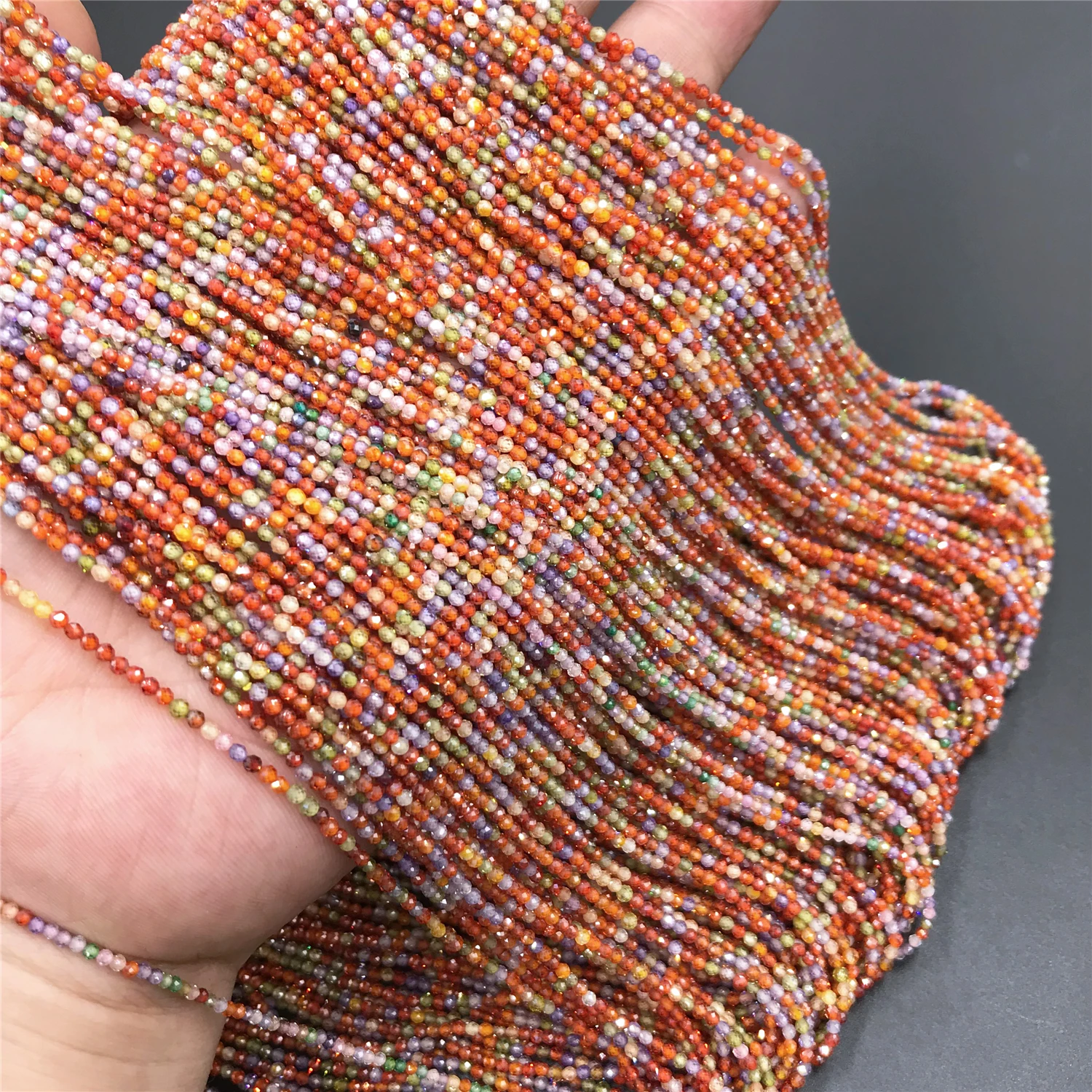 Fashion Multi Color Zircon Beads Micro Faceted Gem Stone 2mm 3mm Loose Spacer for Jewelry Making Bracelet Necklace | Украшения и