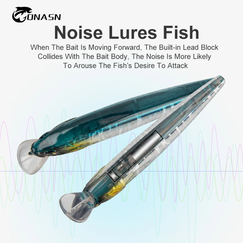 ONASN SLIVER-KNIFE Minnow Fishing lures Sinking 100mm 80mm Hard Baits High Quality Jerk baits Wobblers Sea Bass Fishing Tackle