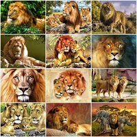 5d diy diamond painting lion full square drill cross stitch mosaic embroidery animals rhinestone pictures home decor