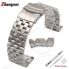 Ремешок для часов из нержавеющей стали, цельный плоский браслет с инструментами, 18 мм 20 мм 22 мм 24 мм 26 мм