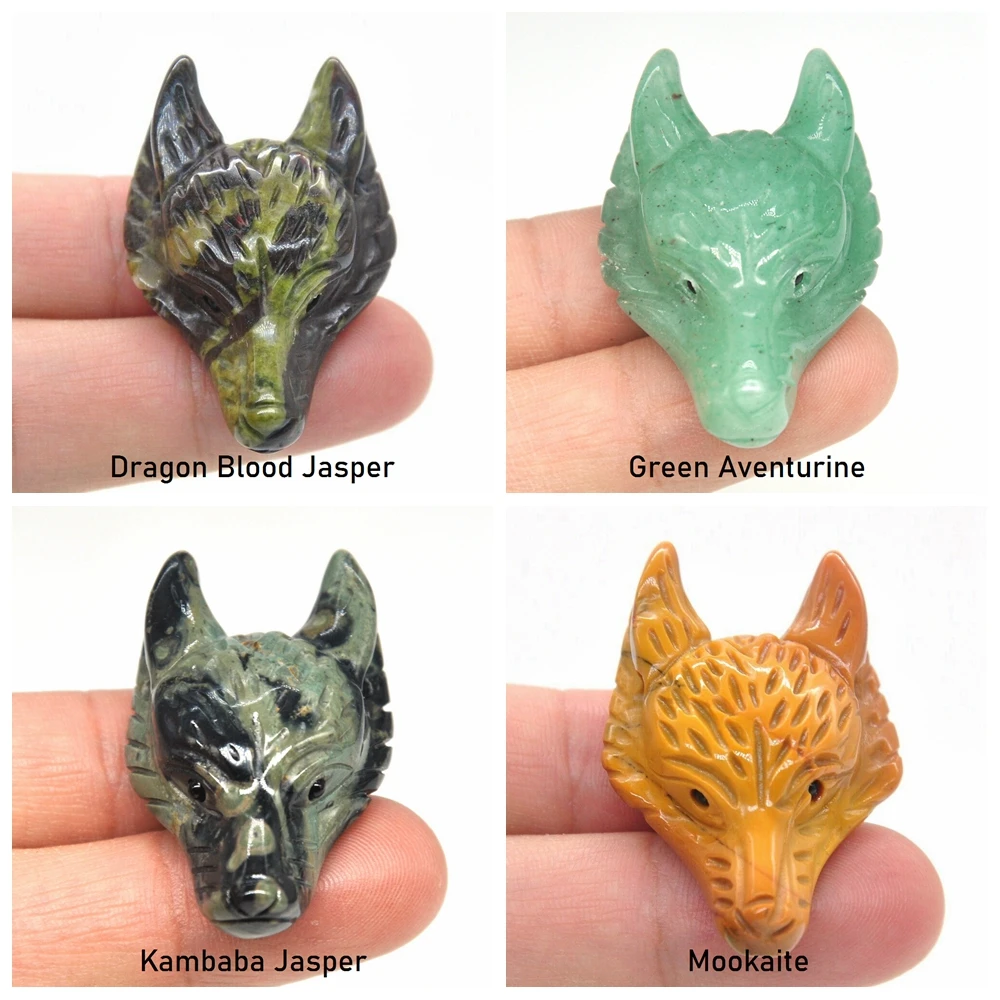 Кулон с головой волка 1 5 дюйма аксессуары из натурального камня сделай сам