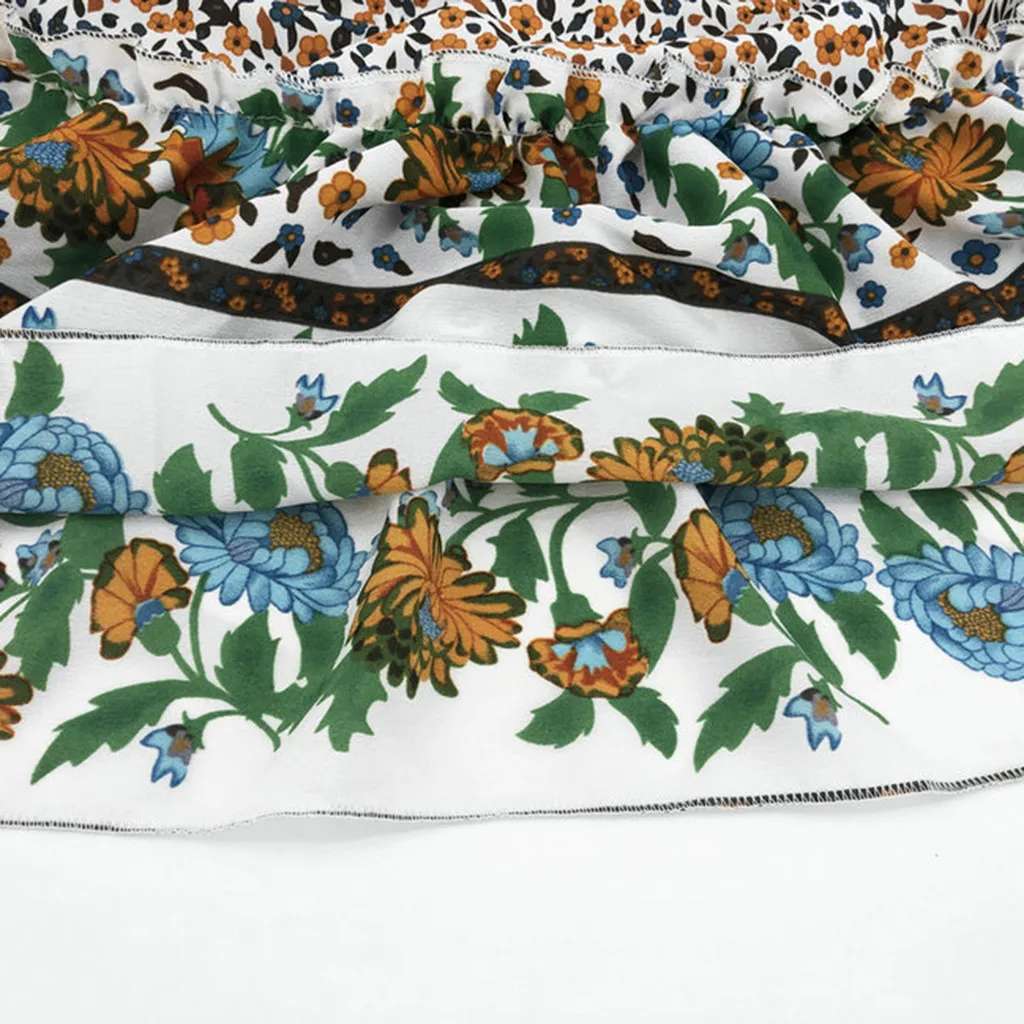 Женское платье на каждый день с v образным вырезом Платья цветочным принтом без