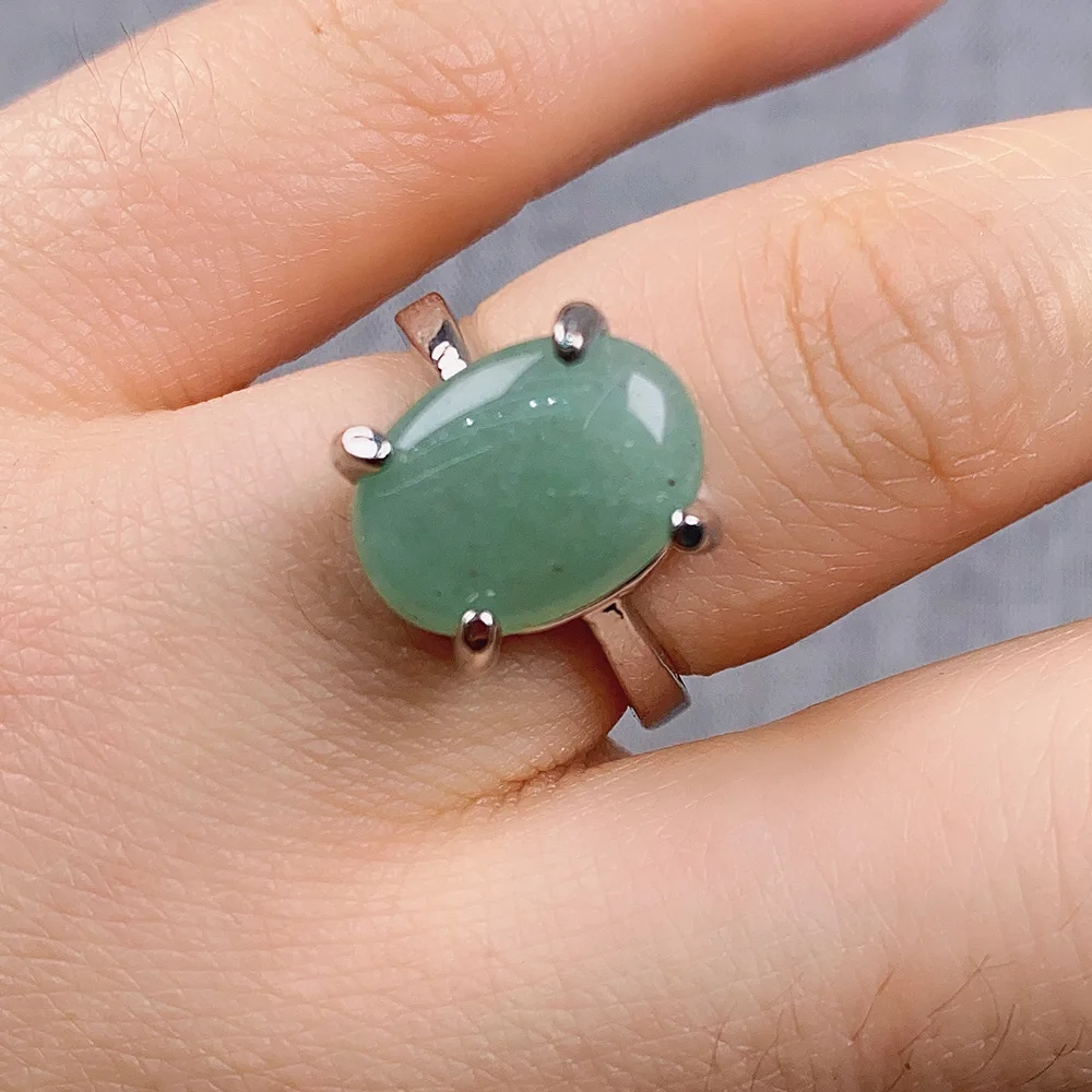 

20pcs Natural Stone Rings Heart Shape Green Aventurines Mix Style for Jewelry Rings for Women The Inside Diameter of 18-20mm