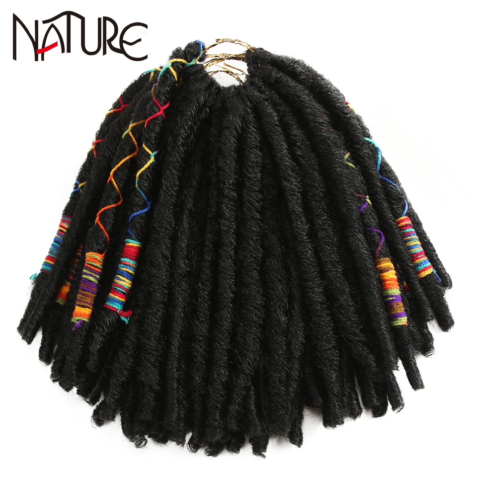 

Nature Hair Braids 12 Inch Faux Locs Crochet Braids Hair Synthetic Fiber 12 Strands Dreadlocks Crochet Braiding Hair Extensions