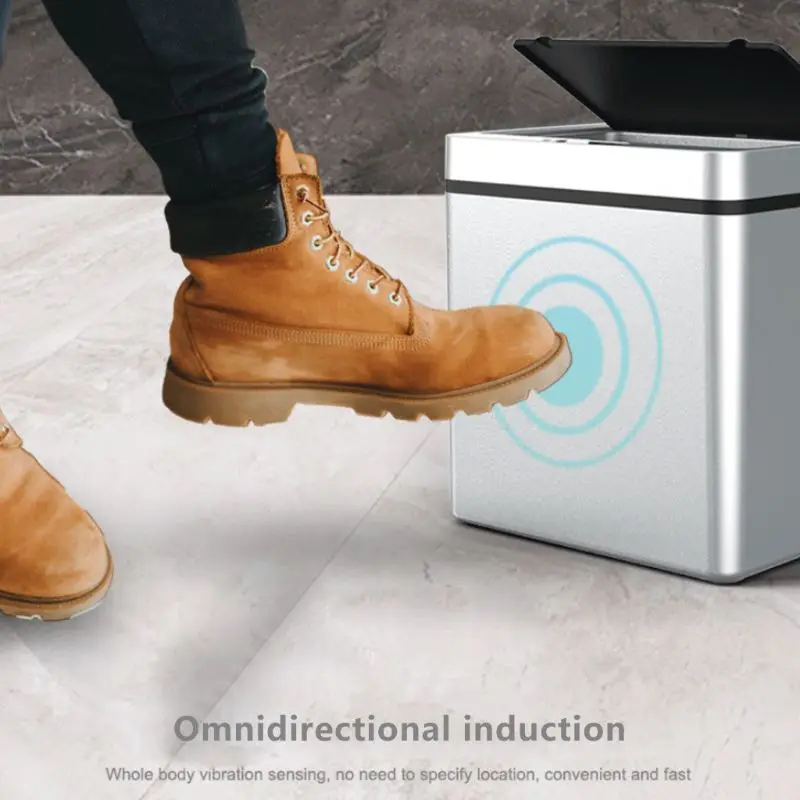 

Intelligent Induction Trash Can Infrared Automatic Sensor Waste Bin Wide Opening Dropshipping