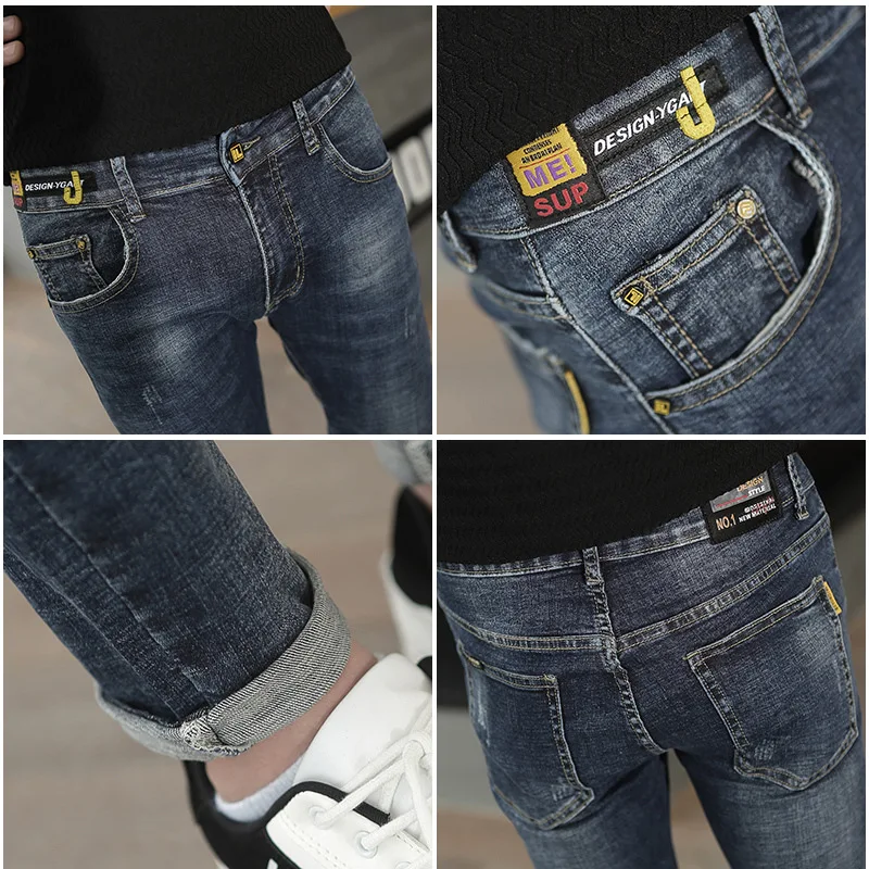 

Men's Jeans 2020 fashion Trend Korean Stretch Youth Slim street teenagers Pencil Feet Casual Men's skinny jeans men Long Pants