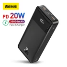 Baseus 30000mAh Power Bank PD 20W быстрая зарядка портативное зарядное устройство Внешний аккумулятор Powerbank для iPhone 11 Xiaomi PoverBank