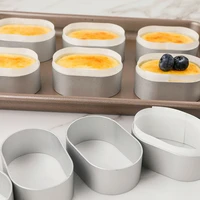 10pcs aluminum cheese mold pastry oval cup cake paper dessert baking molds oval cheesecake mold baking tools