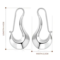 minimalist irregular geometric pendant women silver plated leverback earrings