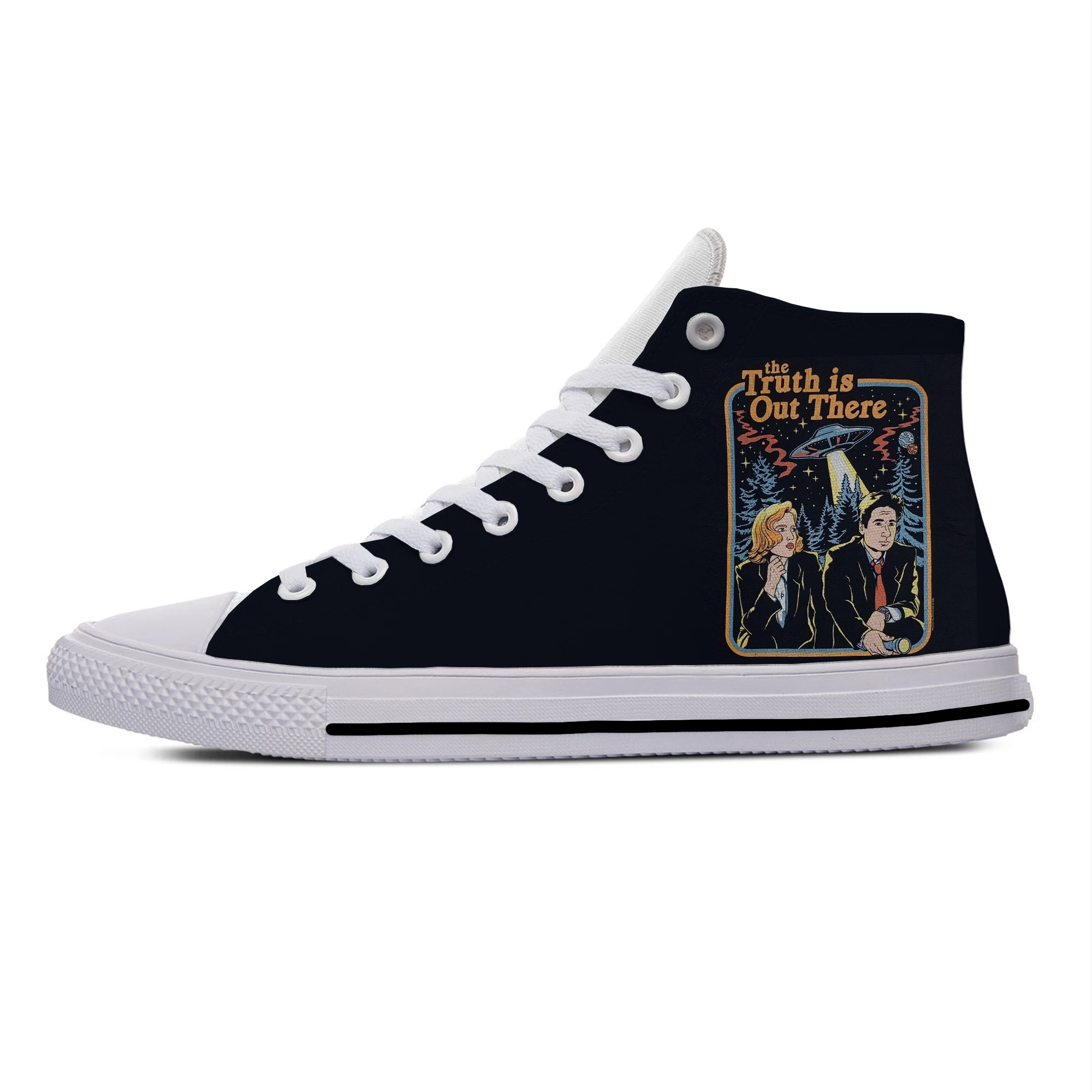 

The X Files Truth Is Out There Cartoon Hot Funny Casual Cloth Shoes High Top Lightweight Breathable 3D Print Men Women Sneakers