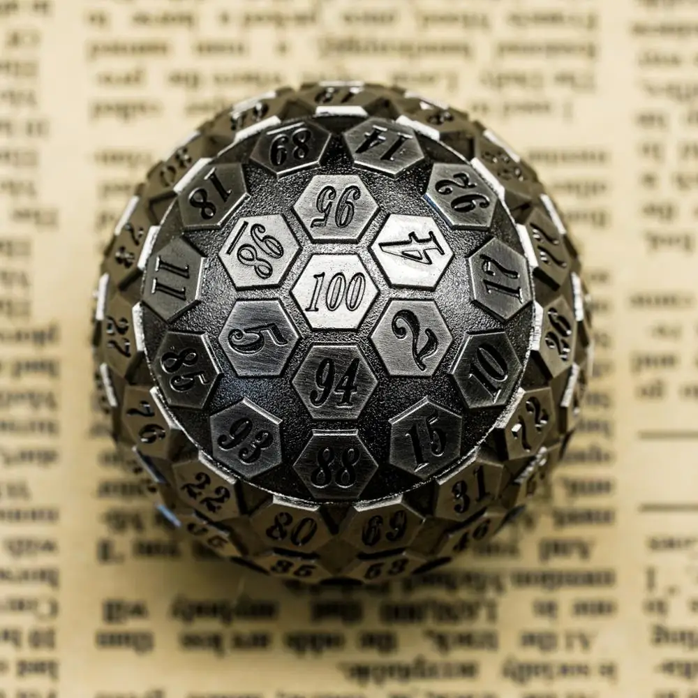 Cusdie 100 кубика гигантские Древние Металлические игральные кубики D100 кости DND для D &