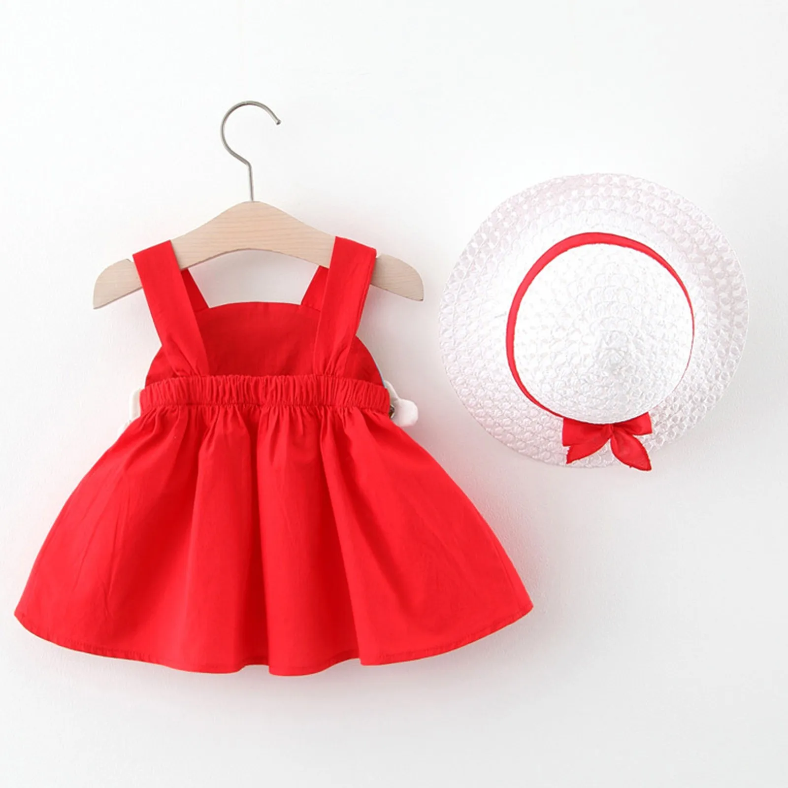 Детский летний комплект из 2 предметов корейское милое Радужное платье для