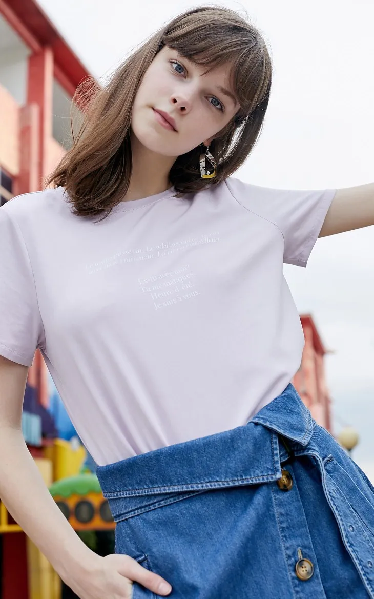 Vero Moda женская футболка с буквенным принтом и вырезом | 319201561