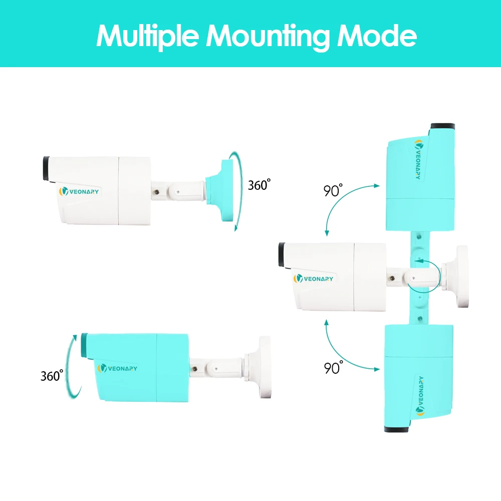 

VEONARY 1536P Wireless IP Camera 3.6mm Waterproof Security WiFi Camera for Home CCTV System Kit Remote Monitor P2P Cloud Storage