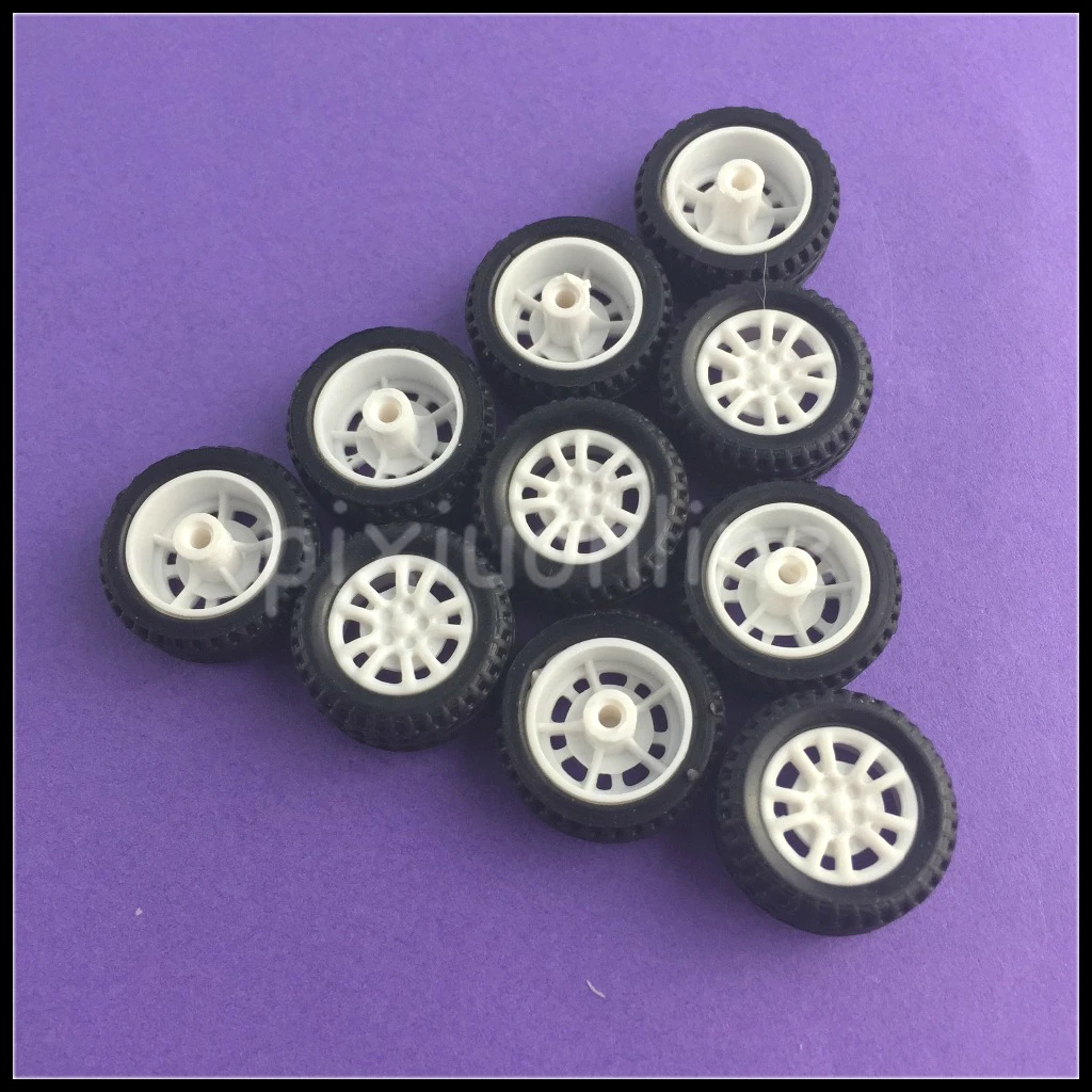1 Mini 20mm Model Vehicle Wheels J253 Hollow Out Rubber Plastic Wheel DIY Model Toy Car Making Parts Drop Shipping  - buy with discount