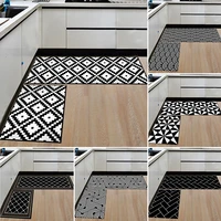 1pcs black white geometric pattern kitchen mat bath carpet floor mats home entrance doormat area rugs durable water absorbent