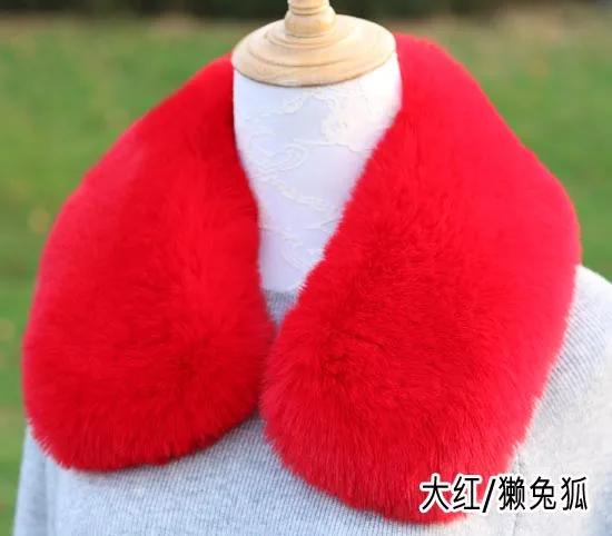 32 Qearlstar Women Scarf New Faux Fur Collar 55cm Women Children Jackets Coat Hood Fur Decor Shawl Soft Warm Luxury Scarves ZKG15 - Цвет: 32