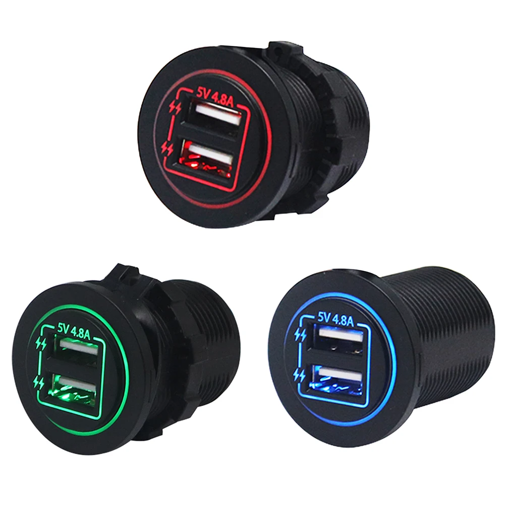 

Автомобильный прикуриватель VODOOL DC 12В-24В 4.8A с двумя USB-портами